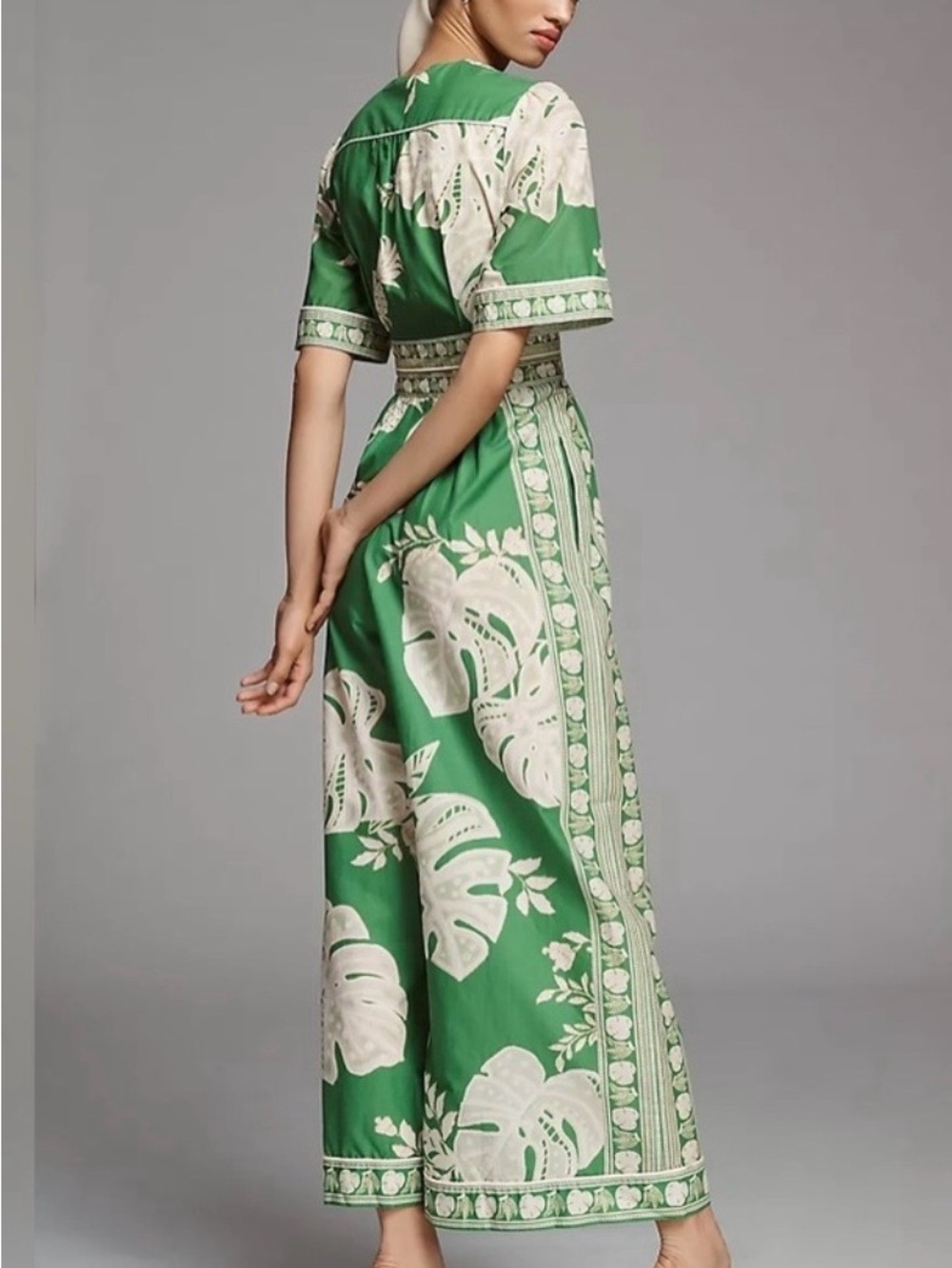 Farm Rio Monstera Wide-Leg Jumpsuit | NWT |S - Picture 4 of 7